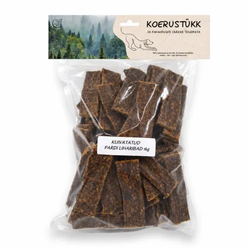 Koerustükk Kuivatatud pardiliharibad koertele - 1 kg