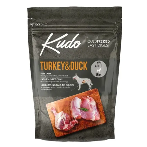 Kudo Mini külmpressitud koeratoit, 3kg - Kalkun ja Part