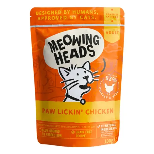 Meowing Heads Kassi märgtoit einekotikeses 100g - Kana