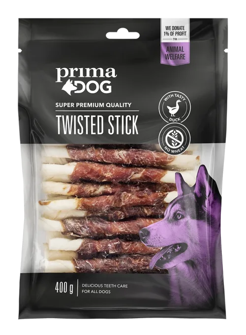 PrimaDog Närimispulk lihaga - 400g, Pardilihaga