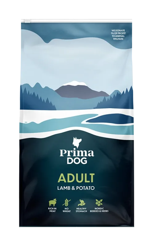 PrimaDog Kuivtoit täiskasvanud koerale - 10kg, Lammas ja kartul