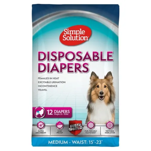 Simple Solution Ühekordsed mähkmed emastele koertele, 12 tk - M · 7–16 kg · 41–53 cm