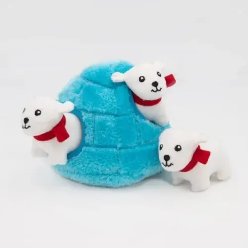 ZippyPaws Zippy Burrow, peitusemäng pehmete mänguasjadega - Jääkarud koopas