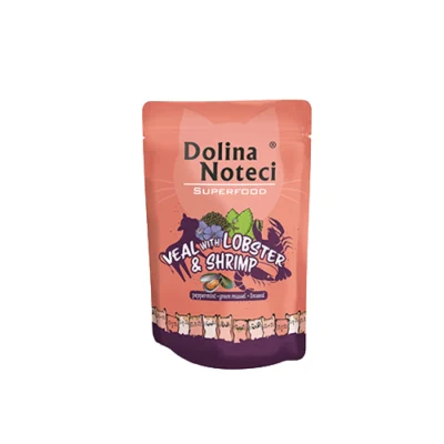 Dolina Noteci Superfood kassi märgtoit 85g, Homaari, krevettide ja vasikalihaga, Koerland