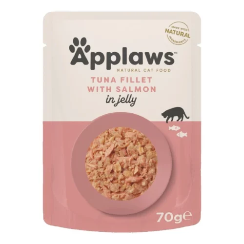 Applaws Kassitoit einekotikeses, 70 g, Tuunikalafilee ja lõhe tarretises