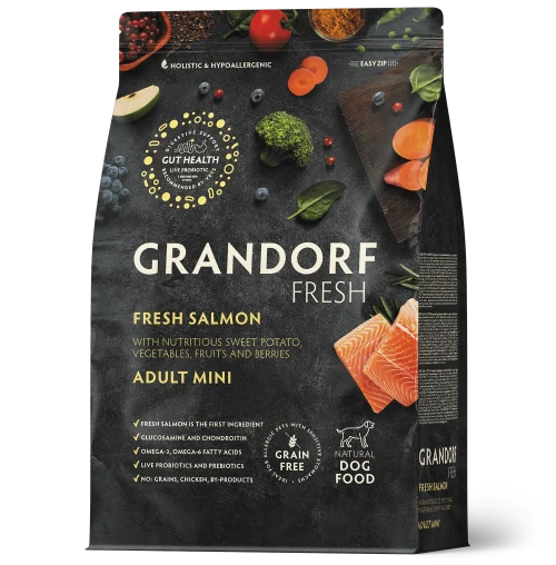 Grandorf Fresh Värske kuivtoit väikestele koertele - Lõhefilee ja bataat, 1 kg