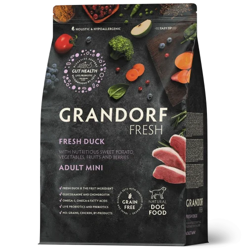 Grandorf Fresh Värske kuivtoit väikestele koertele - Pardiliha ja bataat, 3 kg
