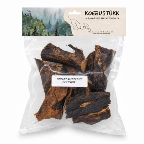 Koerustükk Kuivatatud veisekopsud koertele, 100 g
