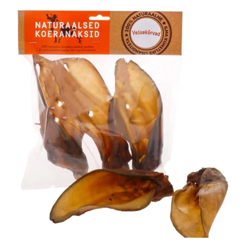 Natural dog treat, beef ears with meat 10pcs