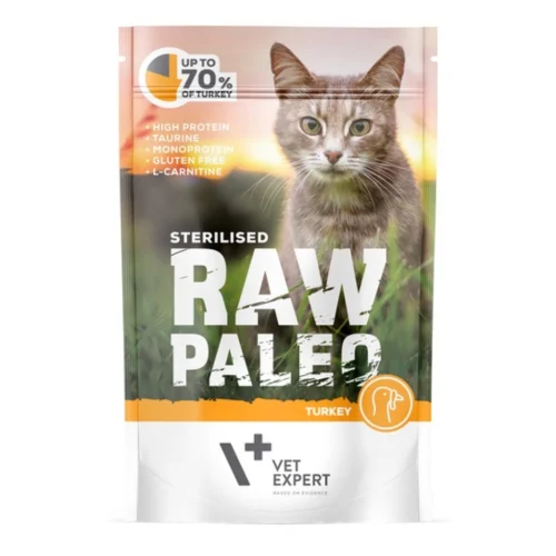 RAW PALEO Cat Food Pouch 100 g - Turkey Sterilised