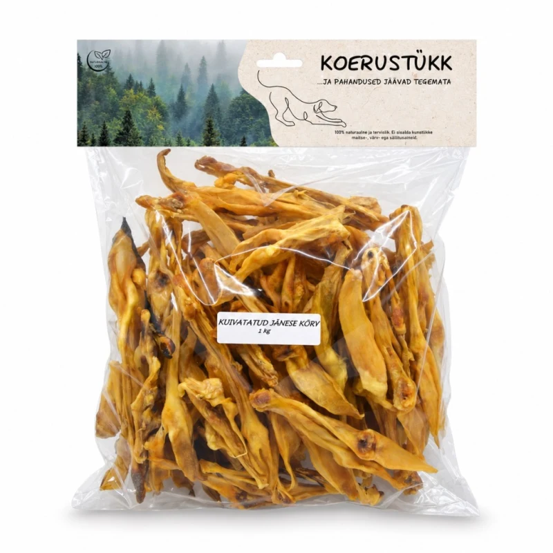 Kuivatatud küülikukõrvad koertele, 1 kg - image 1 of 1
