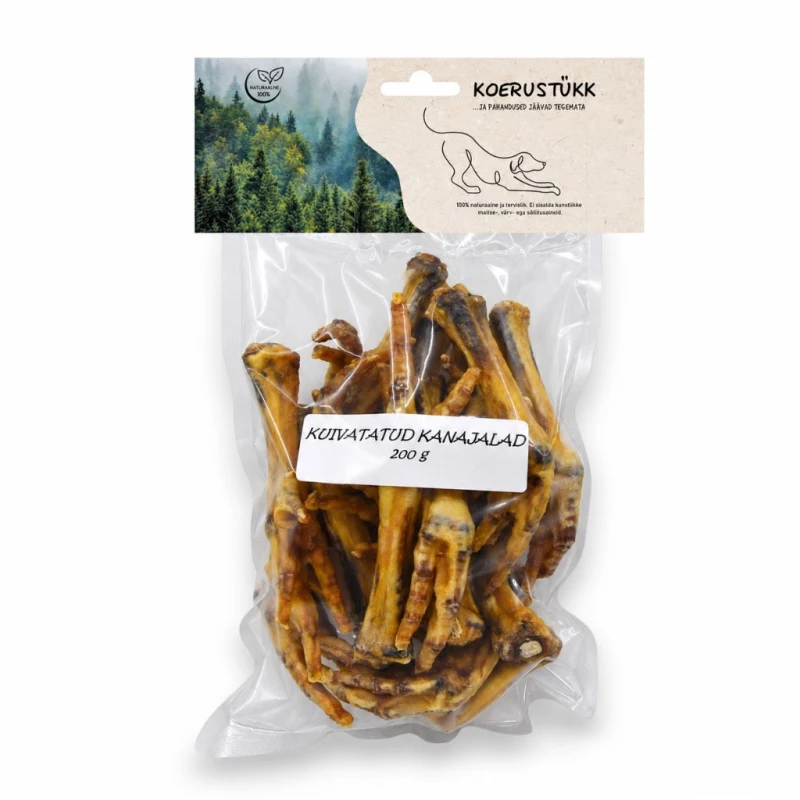 Kuivatatud kanajalad koertele, 200 g - image 1 of 1
