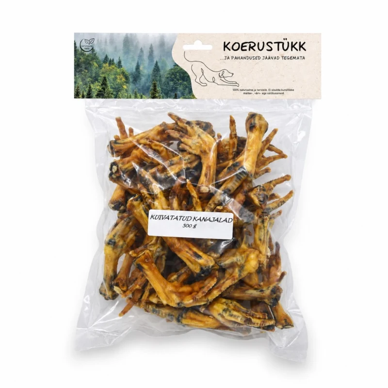 Kuivatatud kanajalad koertele, 500 g - image 1 of 1