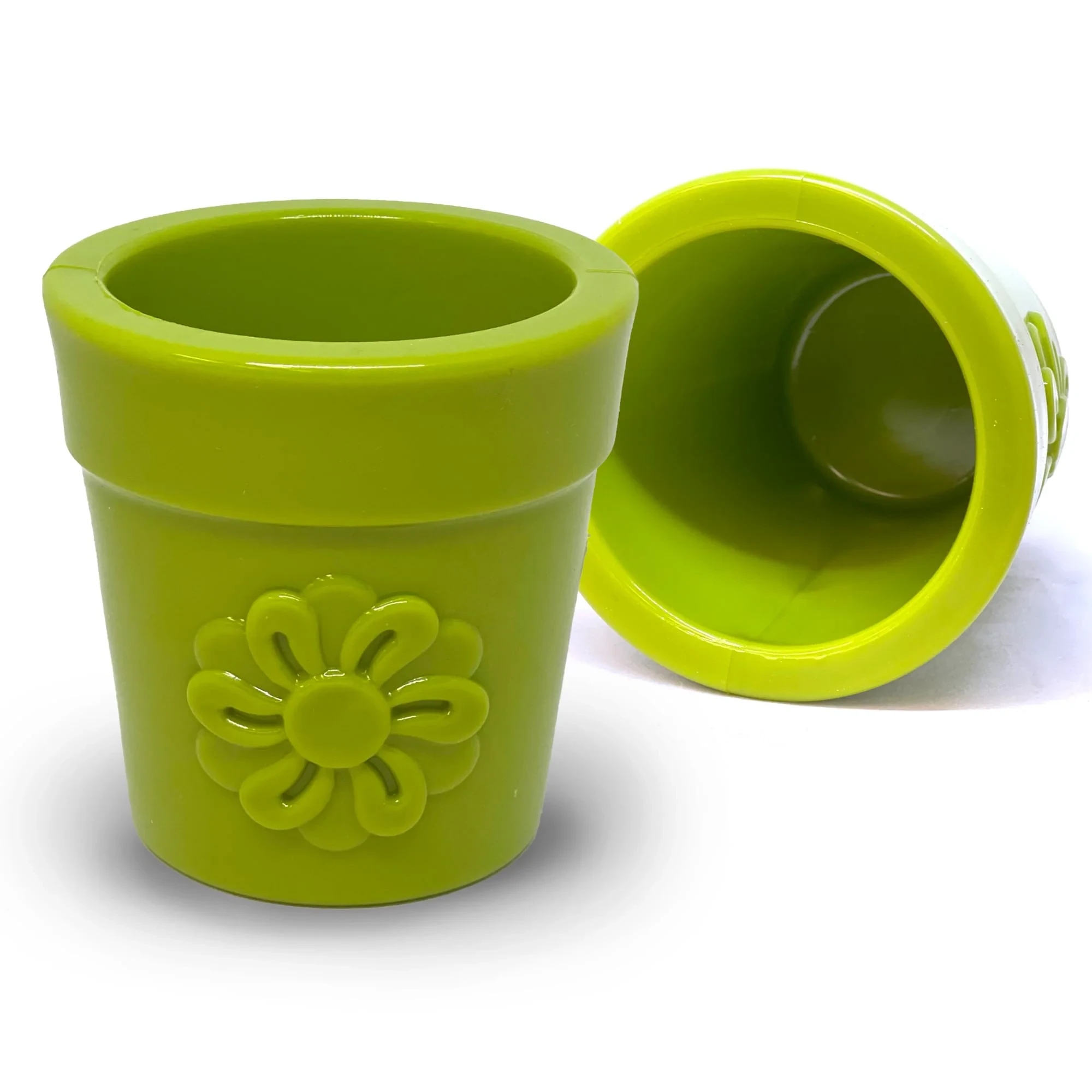 Sodapup Flower pot from durable rubber, treat dispenser and enrichment toy Green Flower Pot - image 3 of 3
