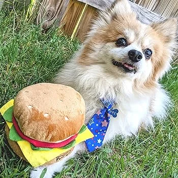 Hamburger, Dog Toy with Squeaker - image 4 of 4