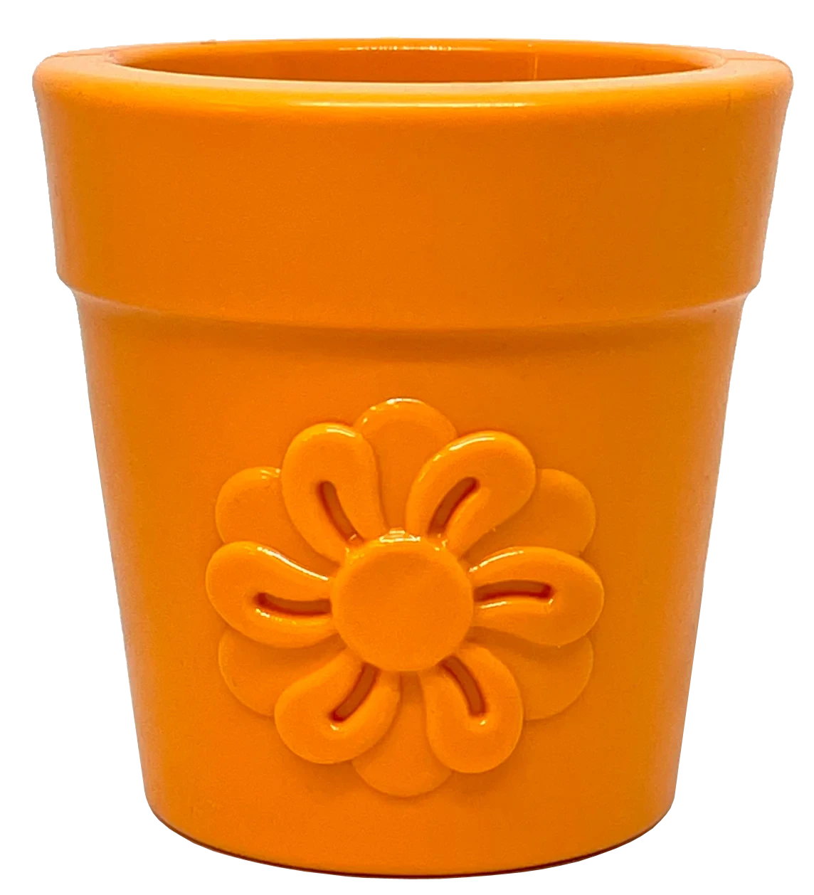 Sodapup Flower pot from durable rubber, treat dispenser and enrichment toy Orange Flower Pot - image 1 of 3