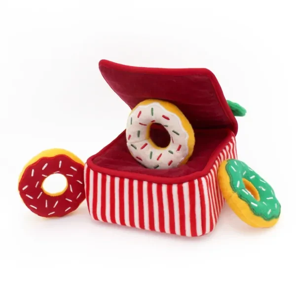 ZippyPaws Zippy Burrow, game of hide-and-seek  Holiday donut box - image 1 of 2