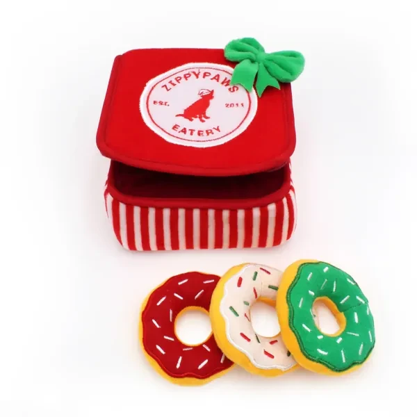 ZippyPaws Zippy Burrow, game of hide-and-seek  Holiday donut box - image 2 of 2