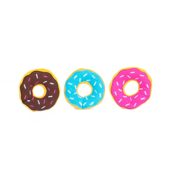ZippyPaws 3-pack Miniz Donutz blue, pink and brown - image 1 of 1