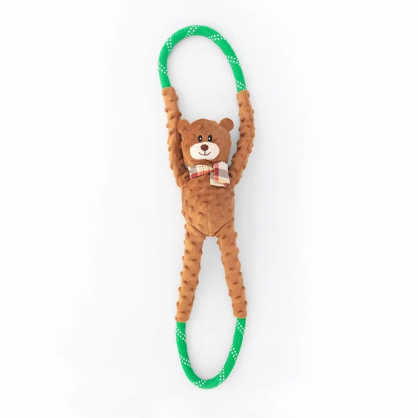 ZippyPaws Fun tug of war rope Bear - image 1 of 3