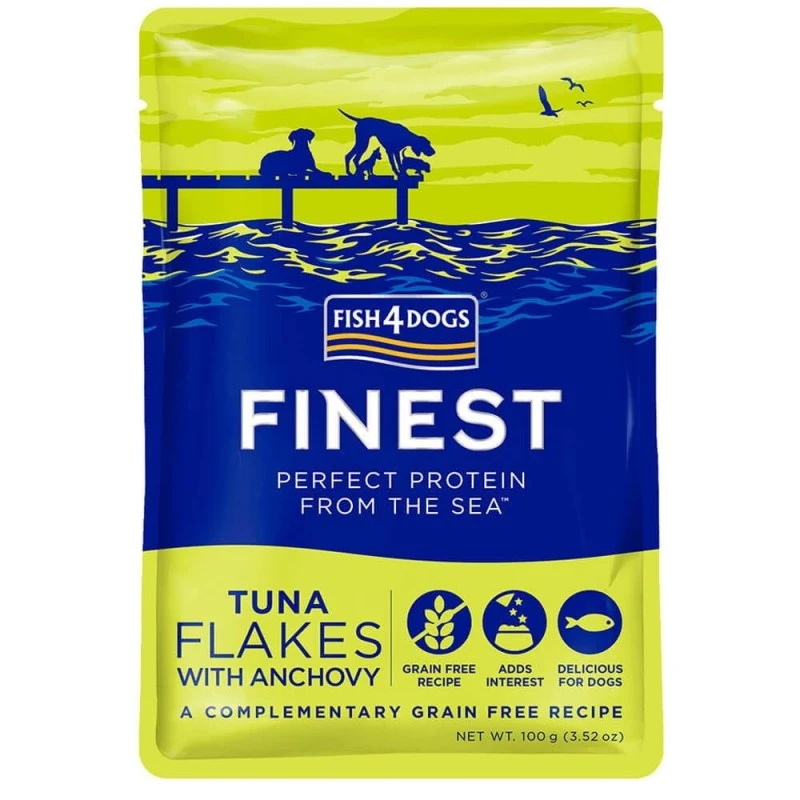 Fish4Dogs F4D Märgtoidu einekotike koerale, 100g Tuunikala ja anšoovis - image 1 of 1