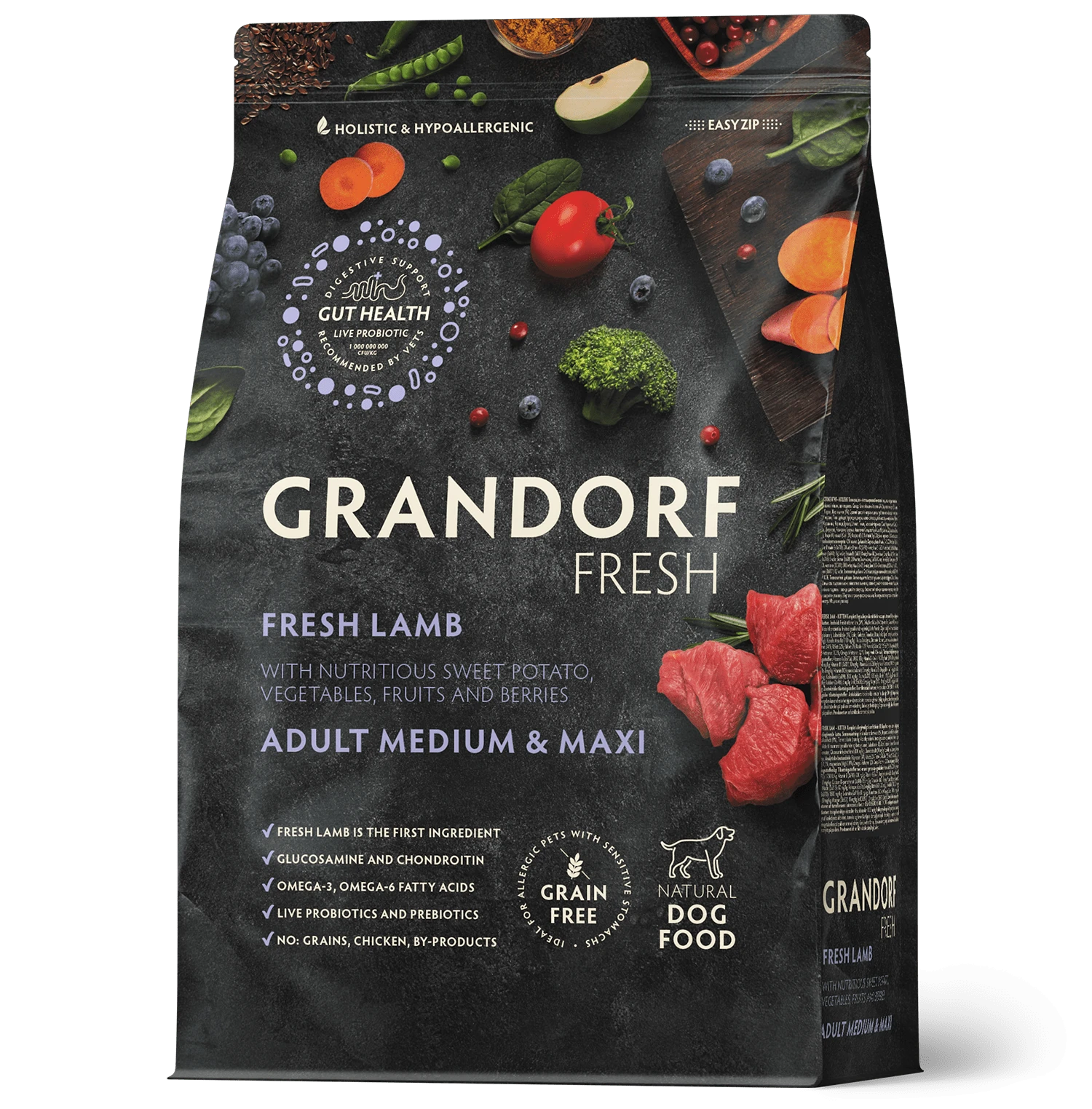 Grandorf Fresh Värske kuivtoit kesmistele ja suurtele koertele Lambaliha ja bataat, 1 kg - image 1 of 1