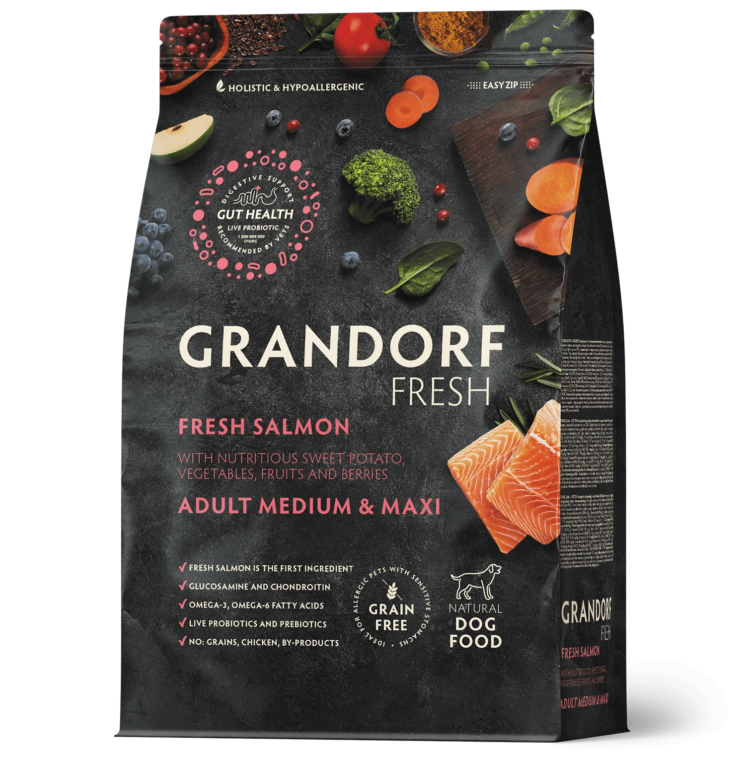 Grandorf Fresh Värske kuivtoit kesmistele ja suurtele koertele Lõhefilee ja bataat, 3 kg - image 1 of 1