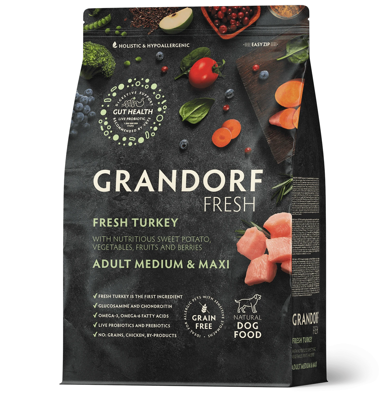 Grandorf Fresh Värske kuivtoit kesmistele ja suurtele koertele Kalkun ja bataat, 10 kg - image 1 of 1