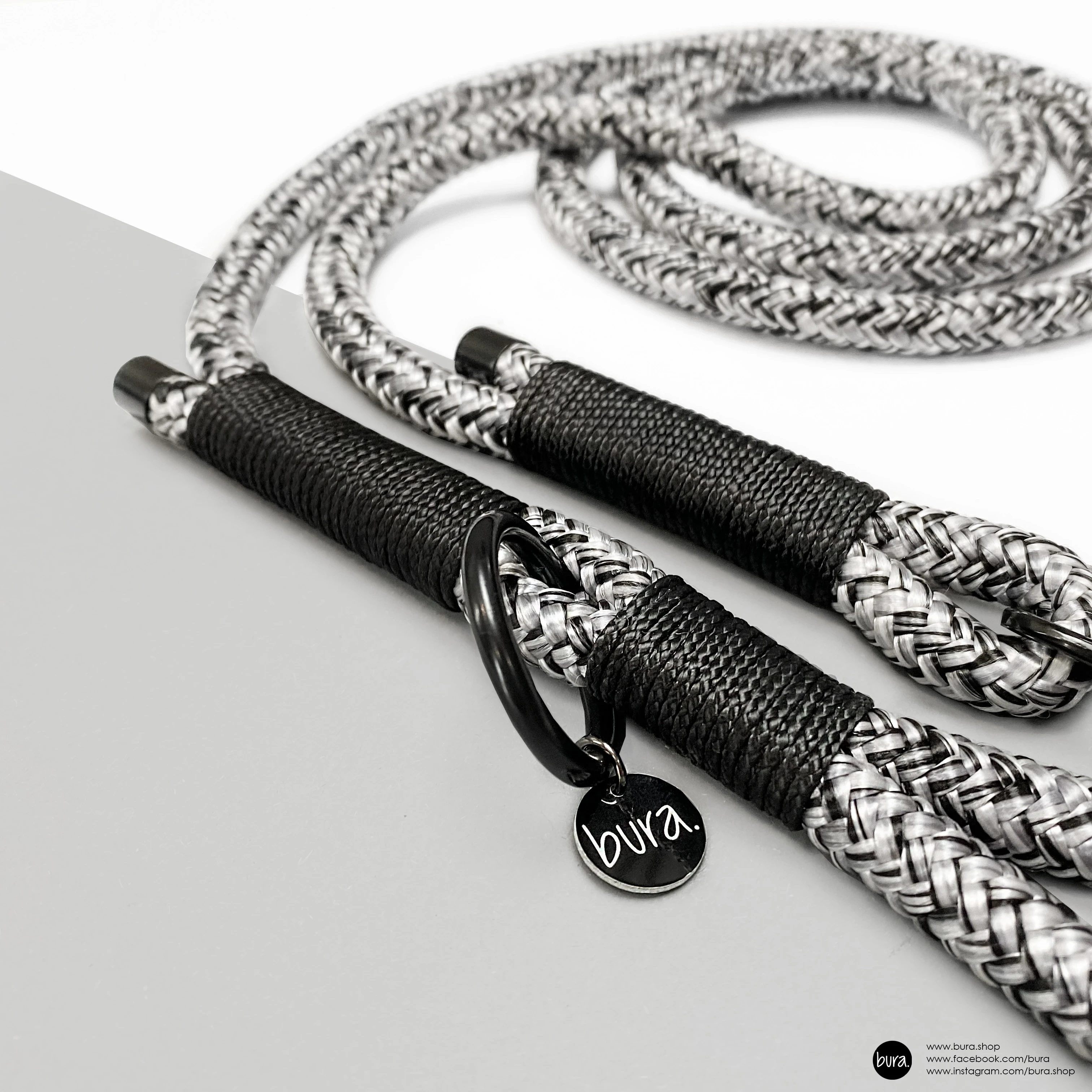 High-quality handmade cord strap, 1,8m - M Colorful Black - image 2 of 3