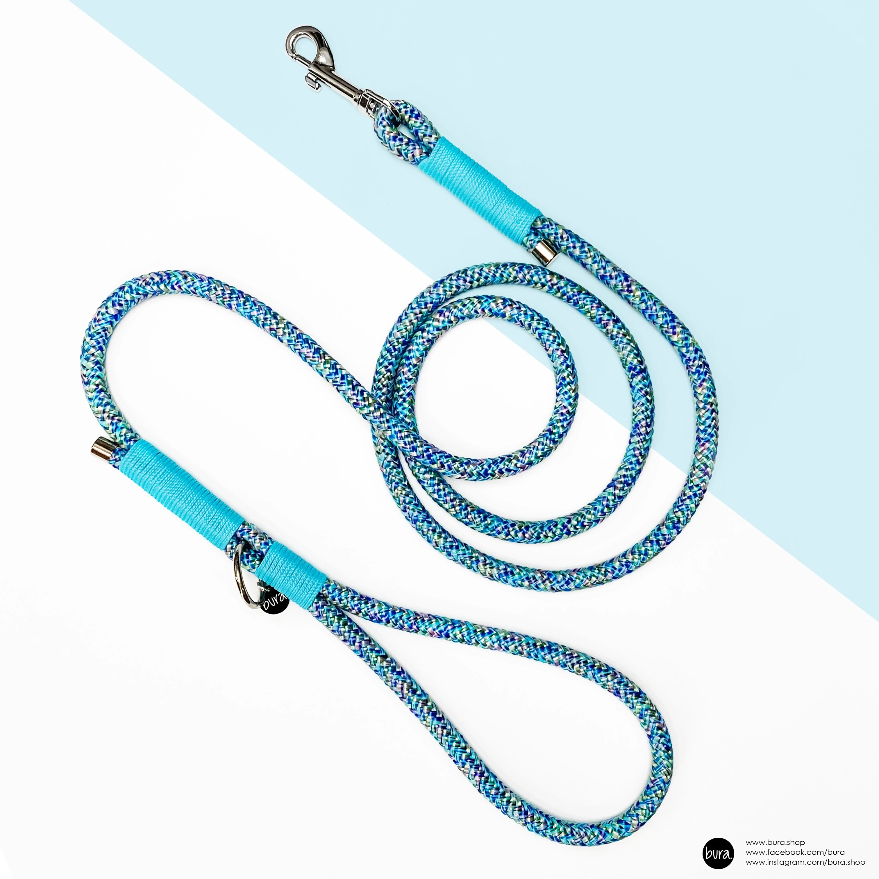 High-quality handmade cord strap, 1,8m - L Colorful Blue - image 1 of 3