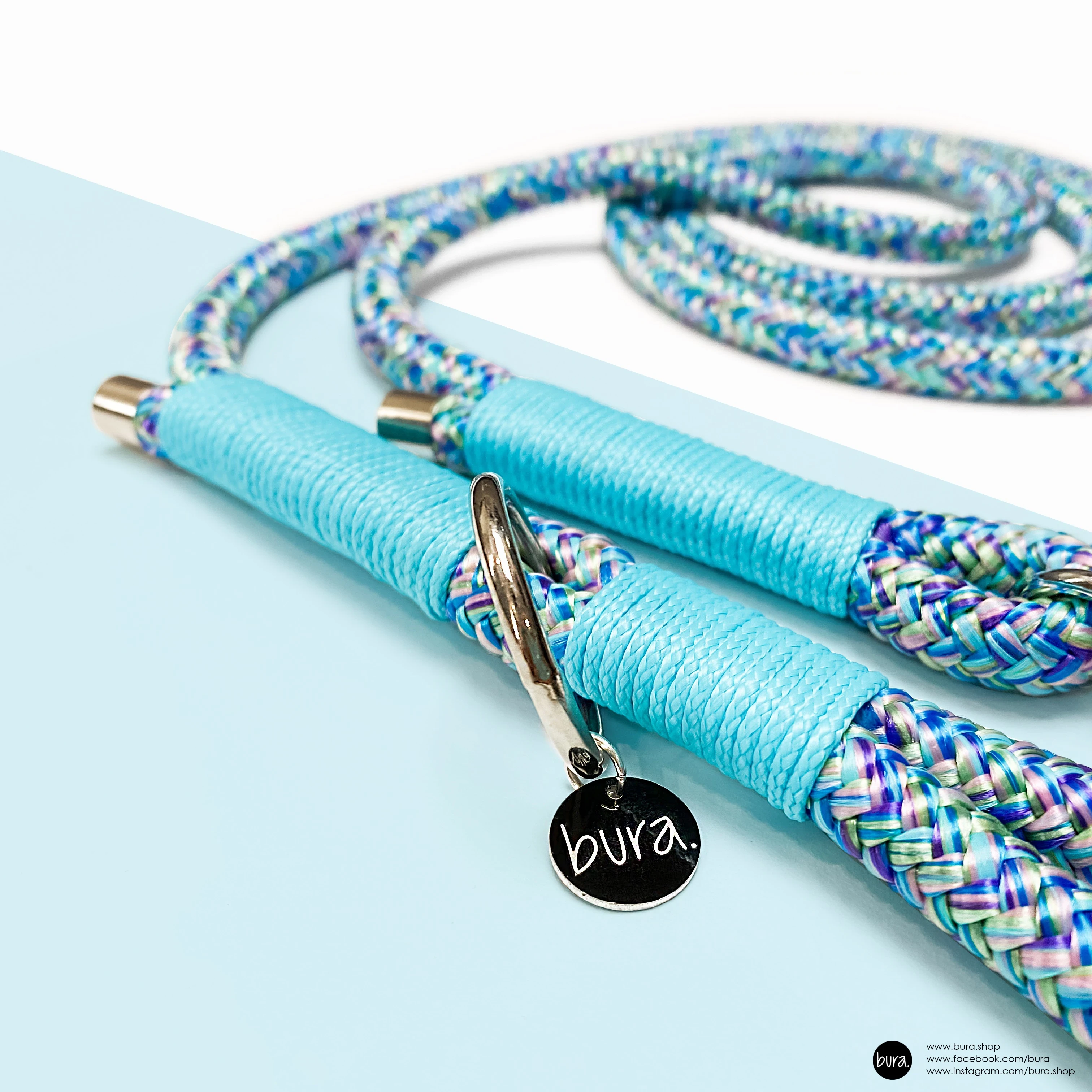 High-quality handmade cord strap, 1,8m - L Colorful Blue - image 2 of 3