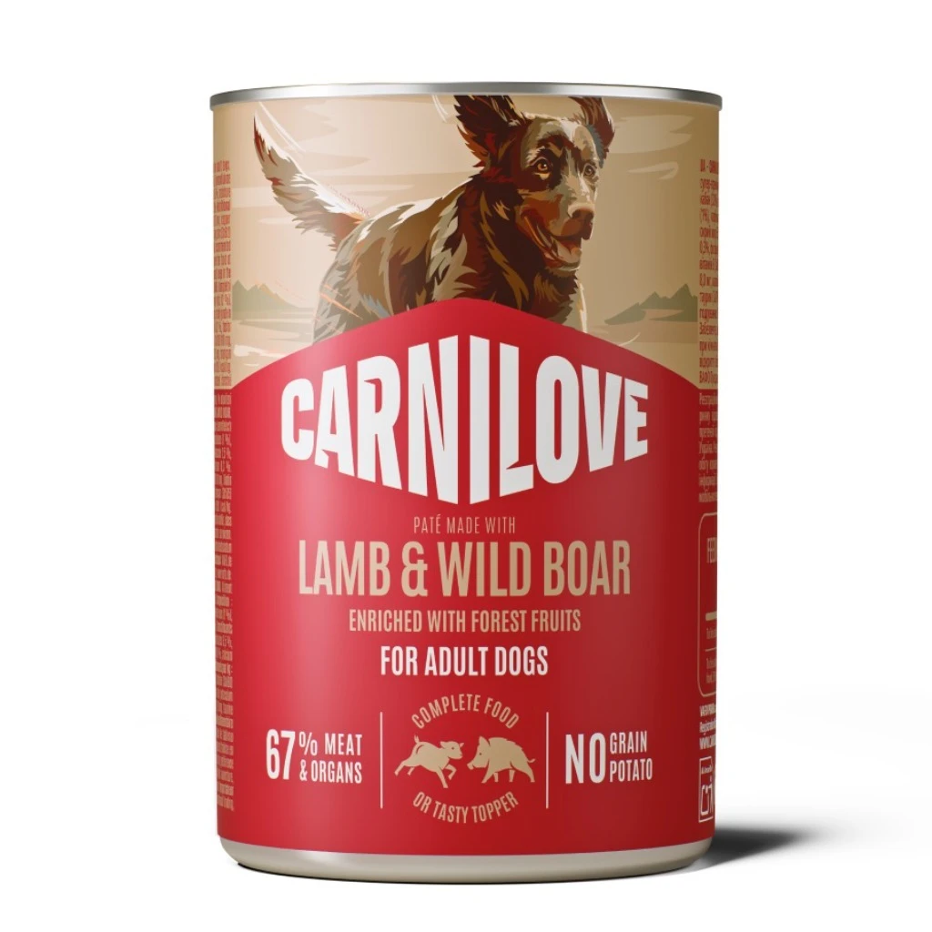 High-quality meat-rich wet food for dogs, 400g - Lamb & Wild Boar - image 1 of 1