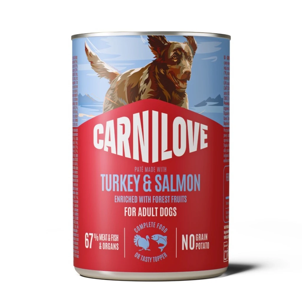 High-quality meat-rich wet food for dogs, 400g - Salmon & Turkey - image 1 of 1