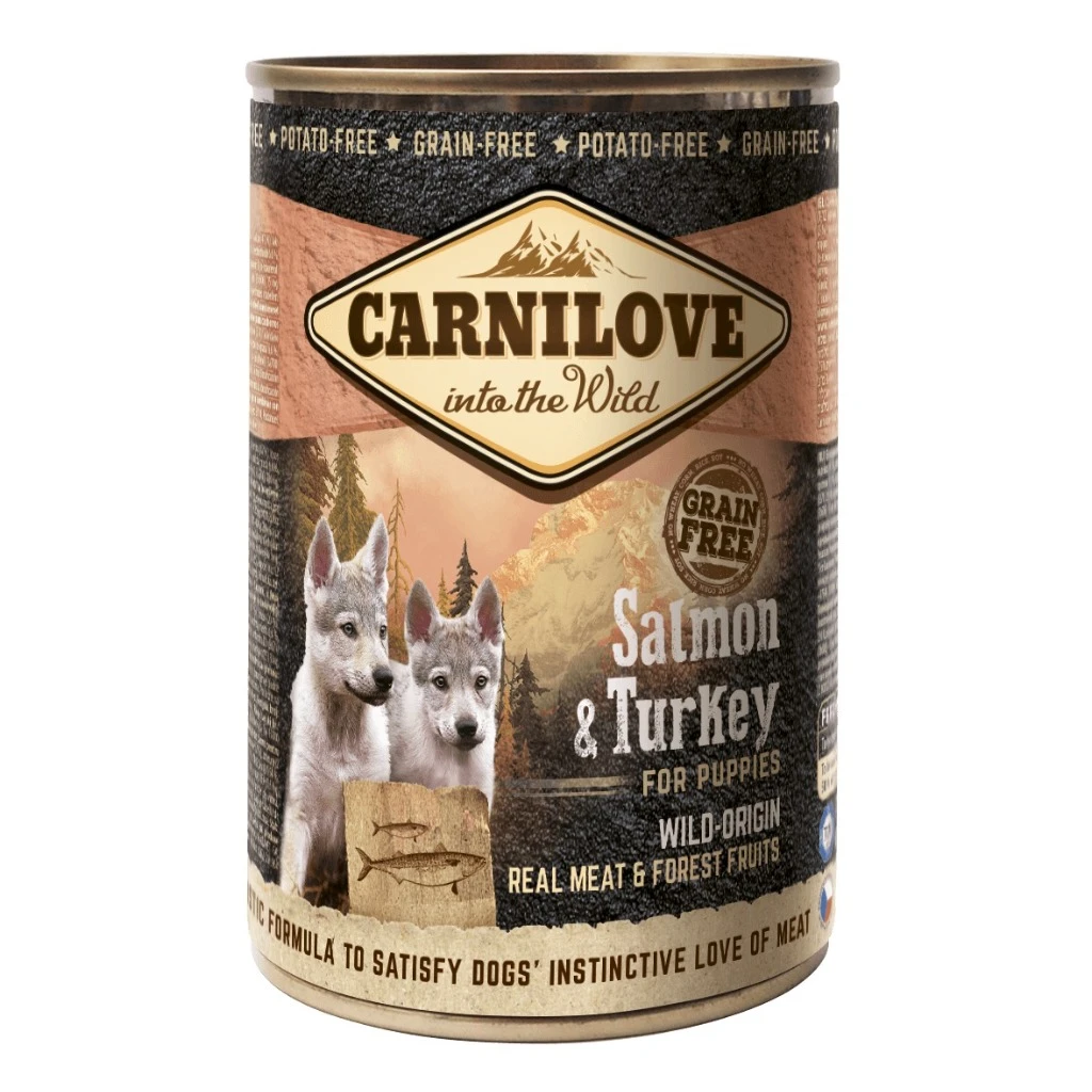 Irresistibly Meaty Wet Food for Dogs, 400g - Salmon & Turkey for puppies - image 1 of 3