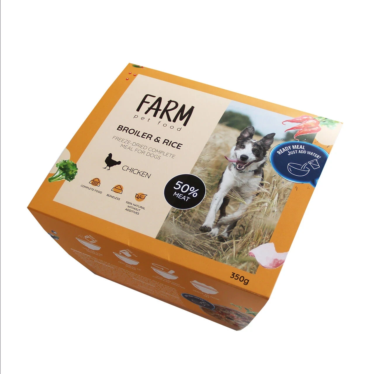 Maitsev külmkuivatatud täistoit koertele, 350g - Broiler ja riis - image 1 of 1