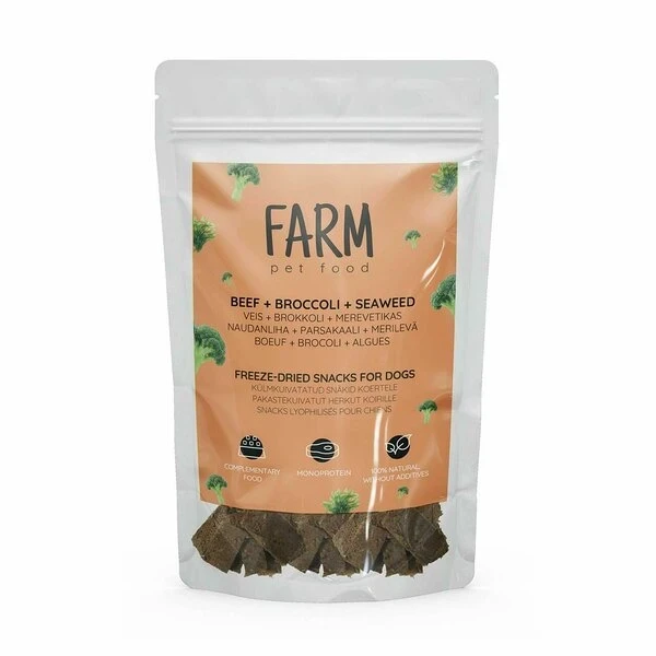Natural freeze-dried snacks for dogs, 80g - Beef, broccoli, seaweed - image 1 of 1