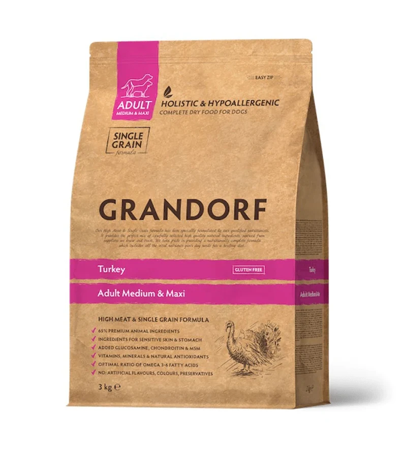Kvaliteetne koeratoit täiskasvanud keskmistele ja suurtele koertele - Kalkuniliha, 3 kg - image 1 of 1