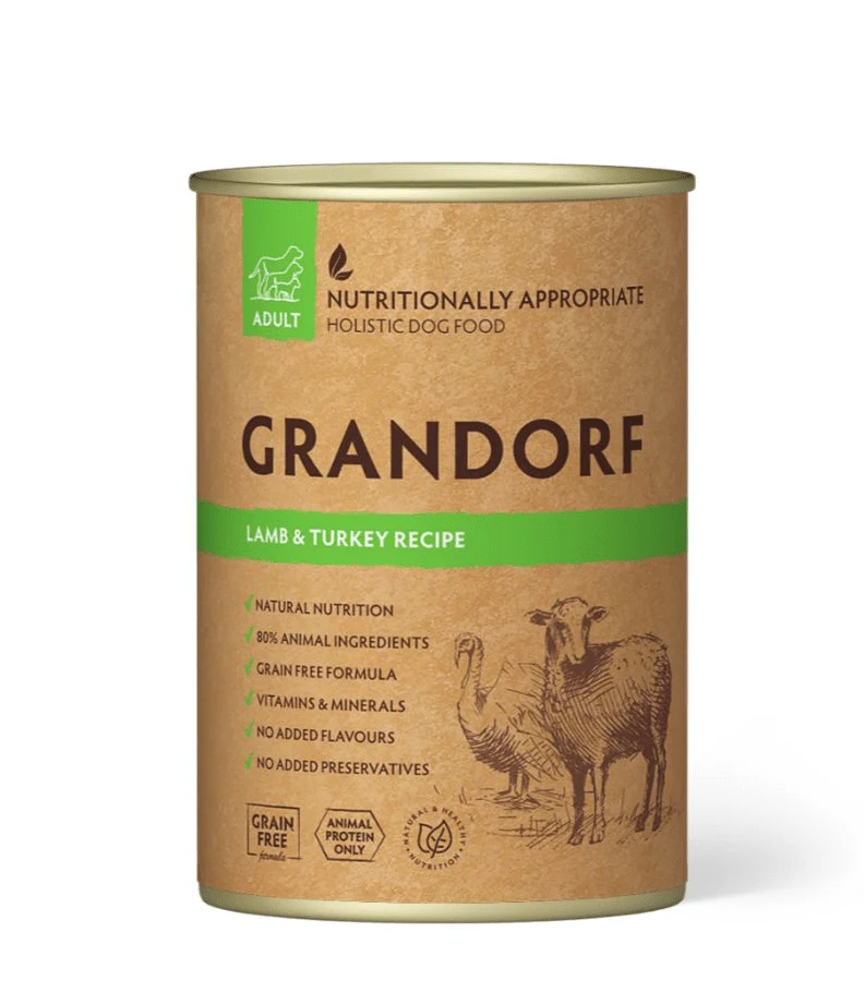 Grandorf Natural wet food, cooked slowly in its own juice, 400g Lamb and turkey meat - image 1 of 1