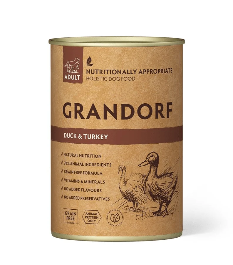 Grandorf Natural wet food, cooked slowly in its own juice, 400g Duck and turkey meat - image 1 of 1