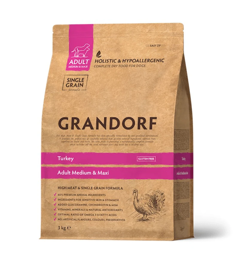 Grandorf Kvaliteetne koeratoit täiskasvanud keskmistele ja suurtele koertele Kalkuniliha, 1 kg - image 1 of 1