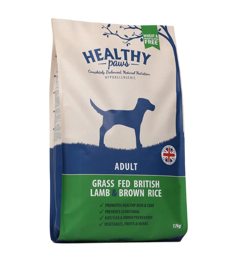 Healthy Paws Naturaalne, täisväärtuslik ja tasakaalustatud toit koerale Looduslikel rohumaadel kasvanud Briti Lamba liha ja pruuni riisiga, 12 kg - image 1 of 1