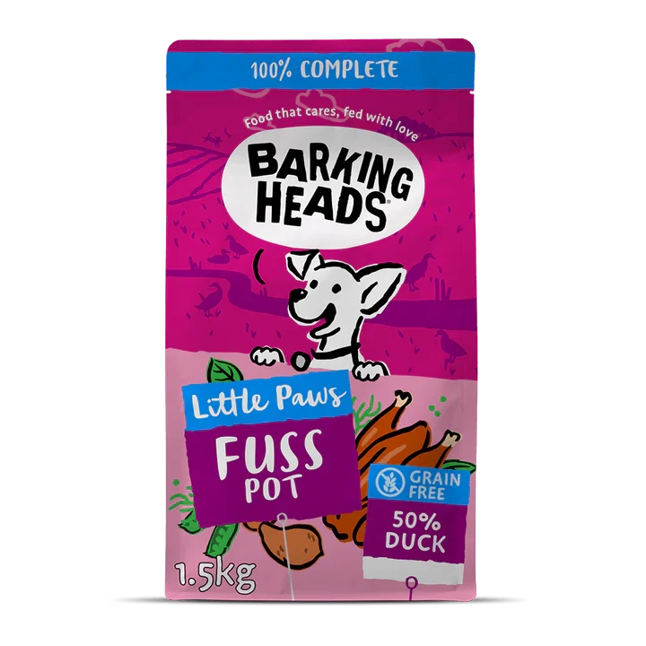 Barking Heads Koera täissööt väikesele koerale 1,5kg Fuss Pot pardiga - image 1 of 3
