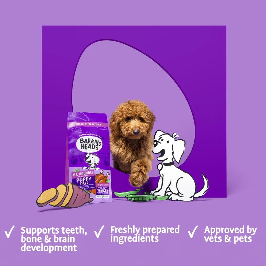 Barking Heads Puppy Complete Feed Puppy Days Turkey 2kg - image 3 of 4