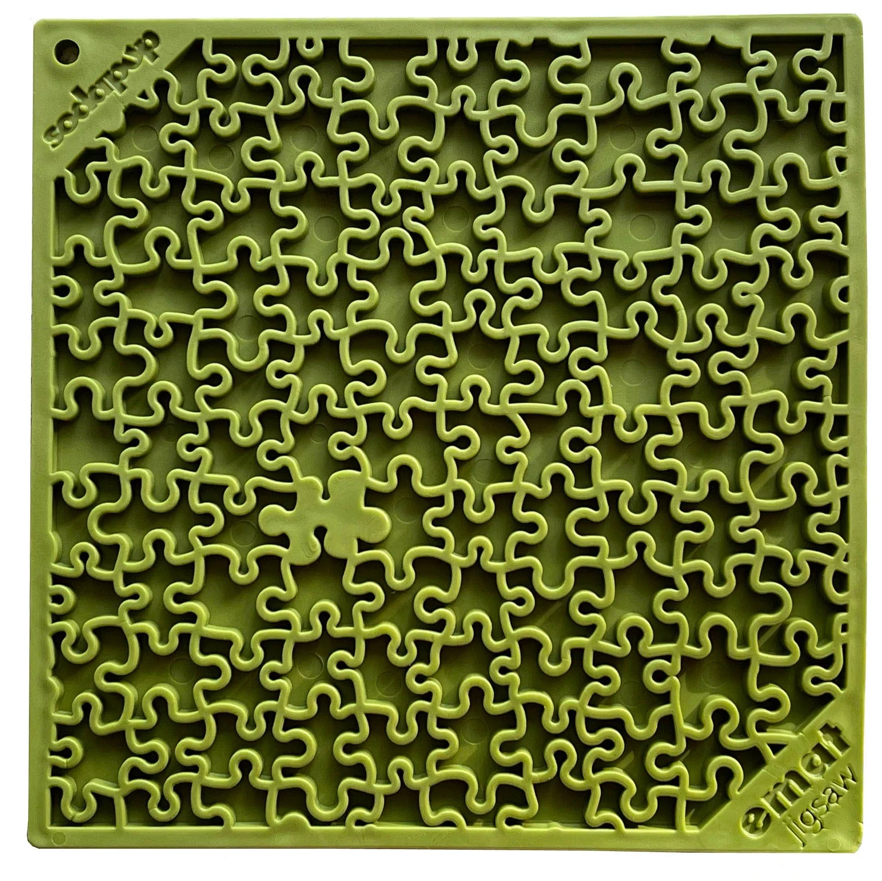 Lick mat, made from durable material - Puzzle L, Green - image 1 of 4