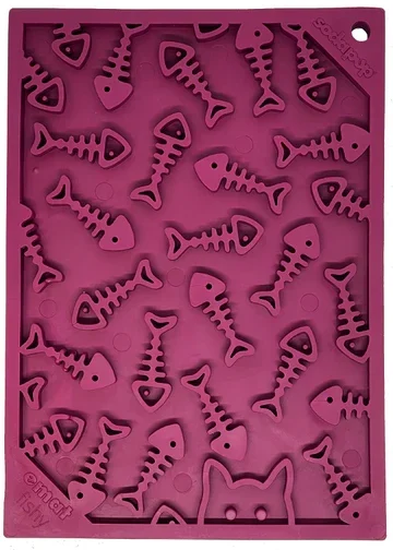 Lick mat, made from durable material - Fishy S, Purple - image 1 of 4