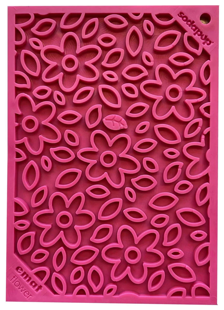 Sodapup Lick mat, made from durable material Flowers S, Pink - image 1 of 4