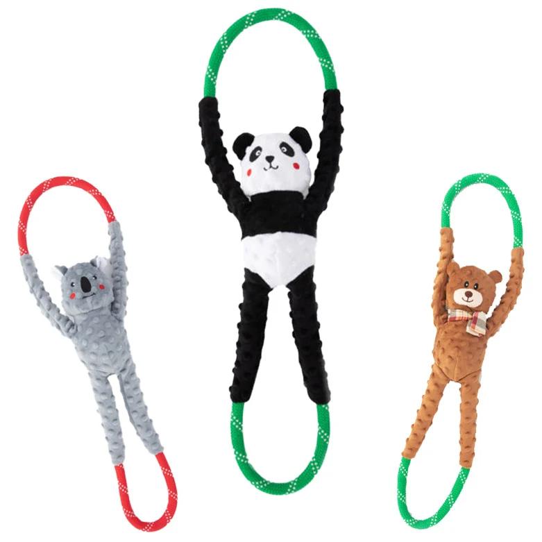 ZippyPaws Fun tug of war rope Bear - image 3 of 3